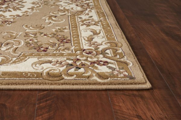 KAS Corinthian 5309 Beige Ivory Aubusson Area Rug Online Sale