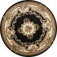 KAS Corinthian 5310 Black Ivory Aubusson Area Rug For Cheap