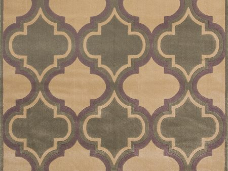 KAS Corinthian 5357 Beige Sage Quatrefoil Area Rug For Cheap