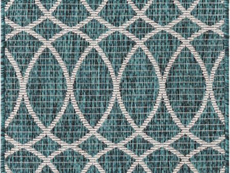 Unique Loom Outdoor Trellis T-KZOD24 Teal Area Rug For Cheap