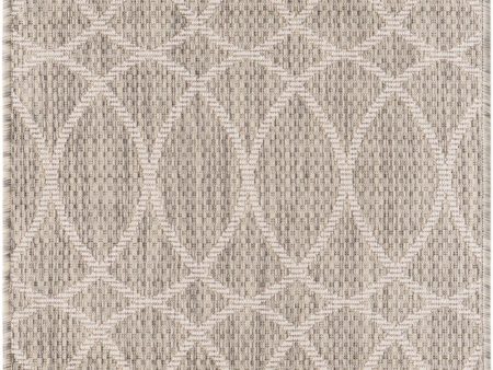 Unique Loom Outdoor Trellis T-KZOD24 Light Gray Area Rug For Sale