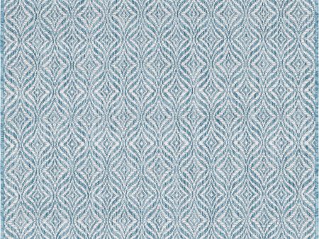 Unique Loom Outdoor Trellis T-KZOD15 Aqua Area Rug For Sale