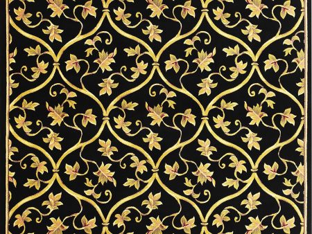 KAS Corinthian 5334 Black Vine Brocade Area Rug Online