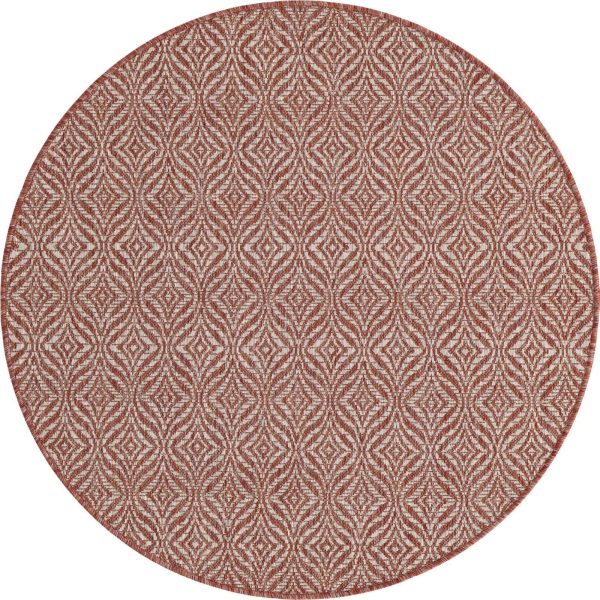 Unique Loom Outdoor Trellis T-KZOD15 Rust Red Area Rug Fashion