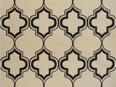 KAS Corinthian 5370 Ivory Black Arabesque Area Rug Supply