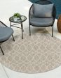 Unique Loom Outdoor Trellis T-KZOD24 Light Gray Area Rug For Sale