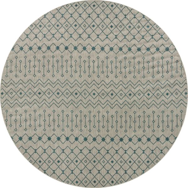 Unique Loom Outdoor Trellis T-KZOD10 Light Blue Area Rug Fashion