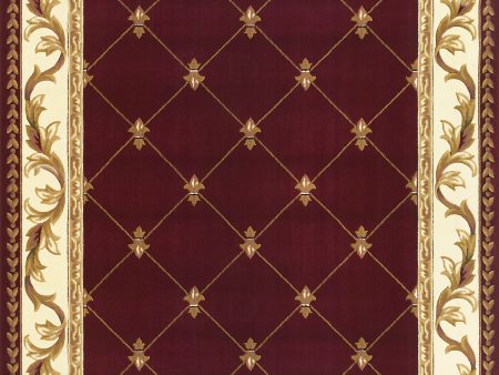 KAS Corinthian 5319 Red Fleur-De-Lis Area Rug Online Hot Sale