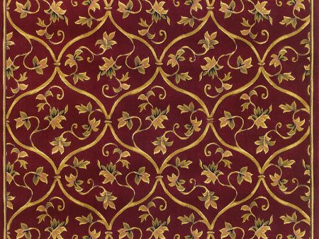 KAS Corinthian 5336 Red Vine Brocade Area Rug Fashion