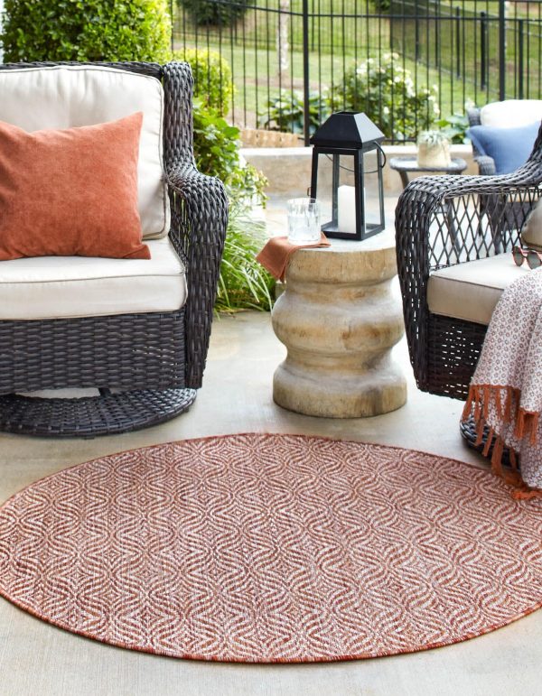 Unique Loom Outdoor Trellis T-KZOD15 Rust Red Area Rug Fashion