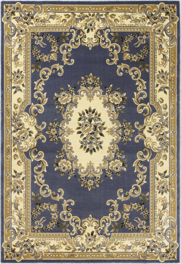 KAS Corinthian 5307 Blue Aubusson Area Rug Fashion