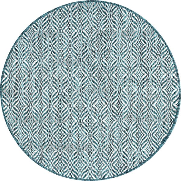 Unique Loom Outdoor Trellis T-KZOD15 Teal Area Rug Online now