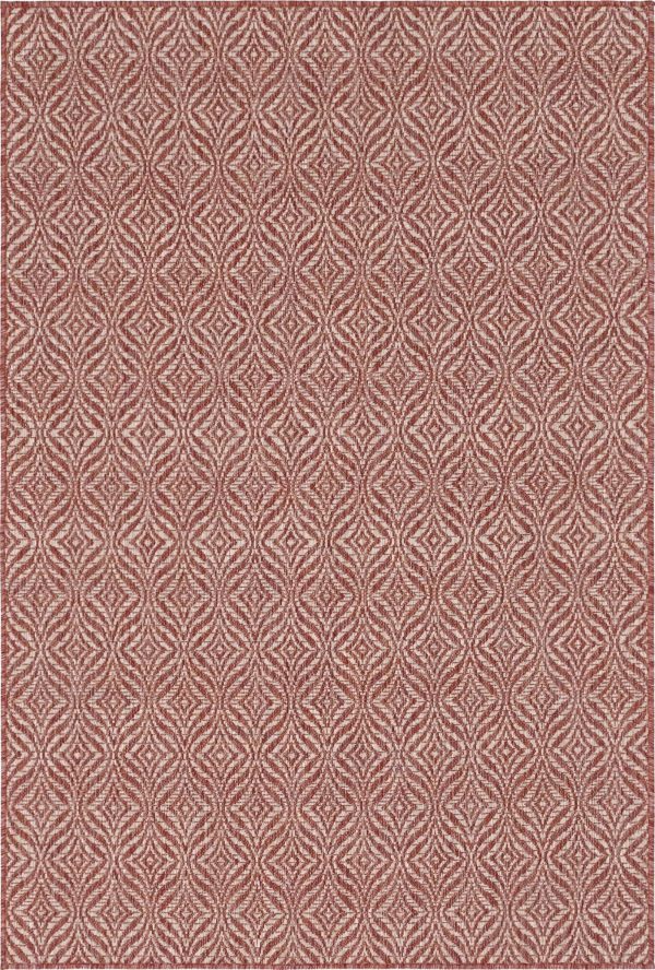 Unique Loom Outdoor Trellis T-KZOD15 Rust Red Area Rug Fashion