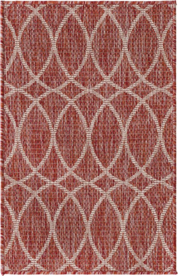 Unique Loom Outdoor Trellis T-KZOD24 Rust Red Area Rug on Sale