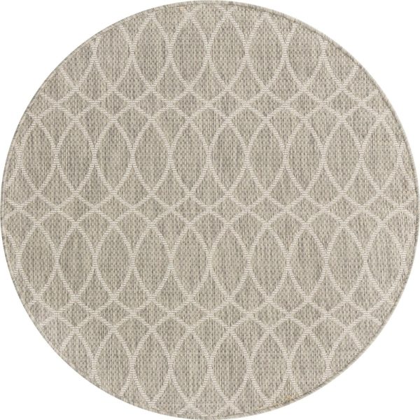 Unique Loom Outdoor Trellis T-KZOD24 Light Gray Area Rug For Sale