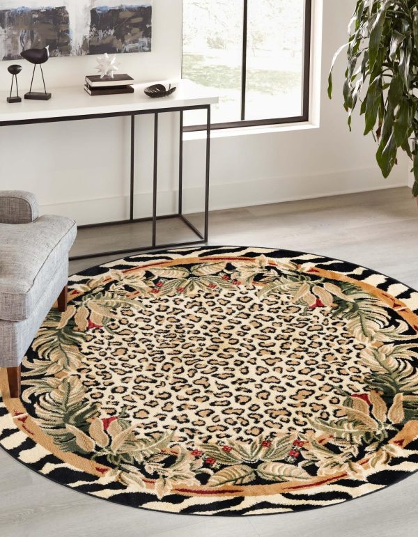 Unique Loom Wildlife T-G308A Cream Area Rug Fashion