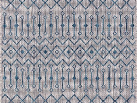 Unique Loom Outdoor Trellis T-KZOD10 Light Blue Area Rug Fashion