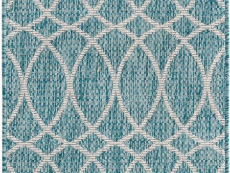 Unique Loom Outdoor Trellis T-KZOD24 Light Aqua Area Rug Hot on Sale