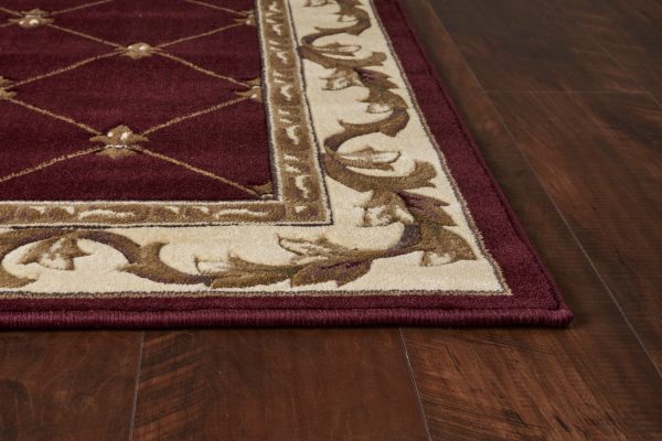 KAS Corinthian 5319 Red Fleur-De-Lis Area Rug Online Hot Sale