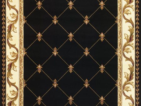 KAS Corinthian 5321 Black Fleur-De-Lis Area Rug Supply