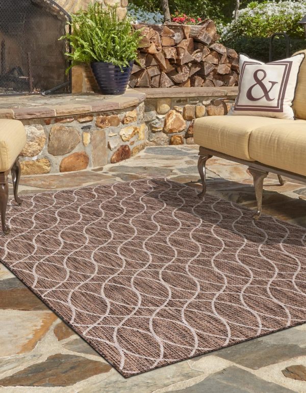 Unique Loom Outdoor Trellis T-KZOD24 Brown Area Rug Supply