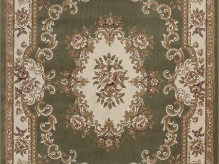 KAS Corinthian 5312 Green Ivory Aubusson Area Rug Supply