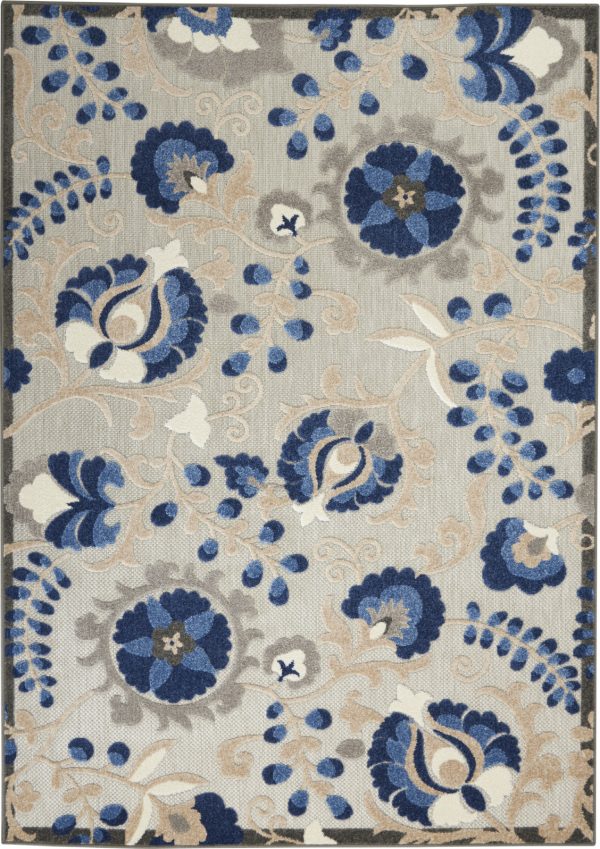 Aloha ALH17 Natural Blue Area Rug by Nourison on Sale